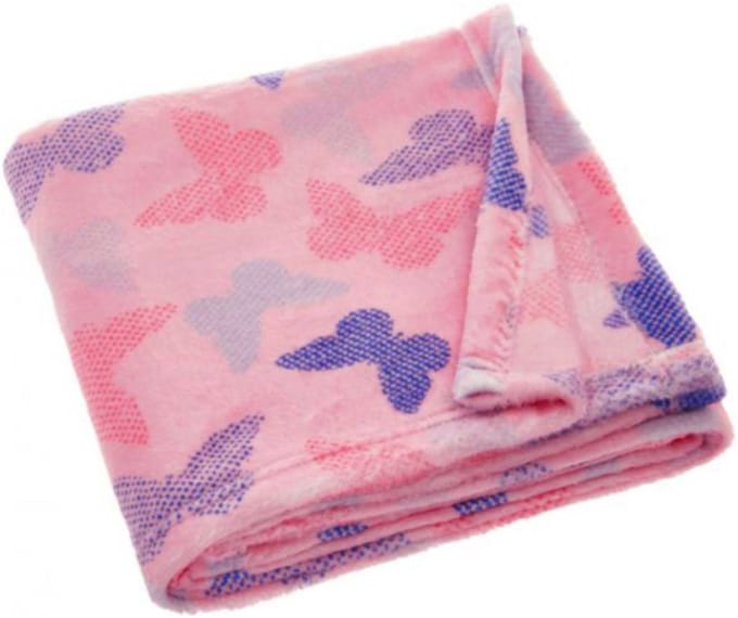 Playshoes - Fleece - Deken - Vlinders - Roze - 75x100cm