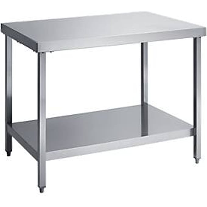 Werktafel van rvs, met legbord, 1400 x 700 x 850 mm