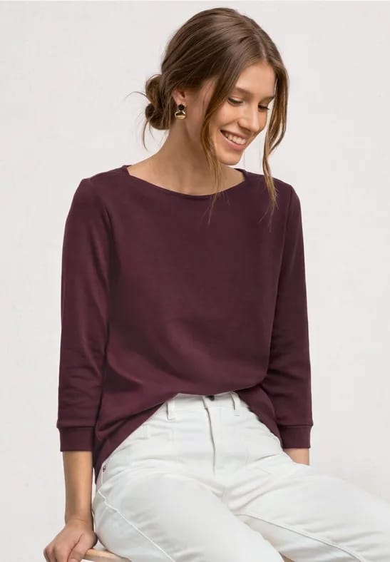 Shirt met 3/4-mouwen en een boothals