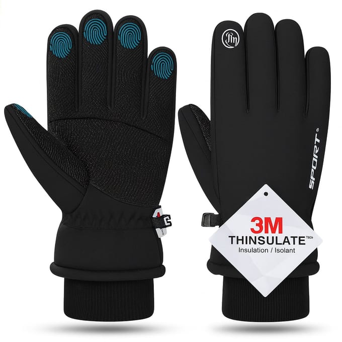 BOTC Fietshandschoenen Windproof/Waterproof - Handschoenen Met Touchscreen - L - Zwart