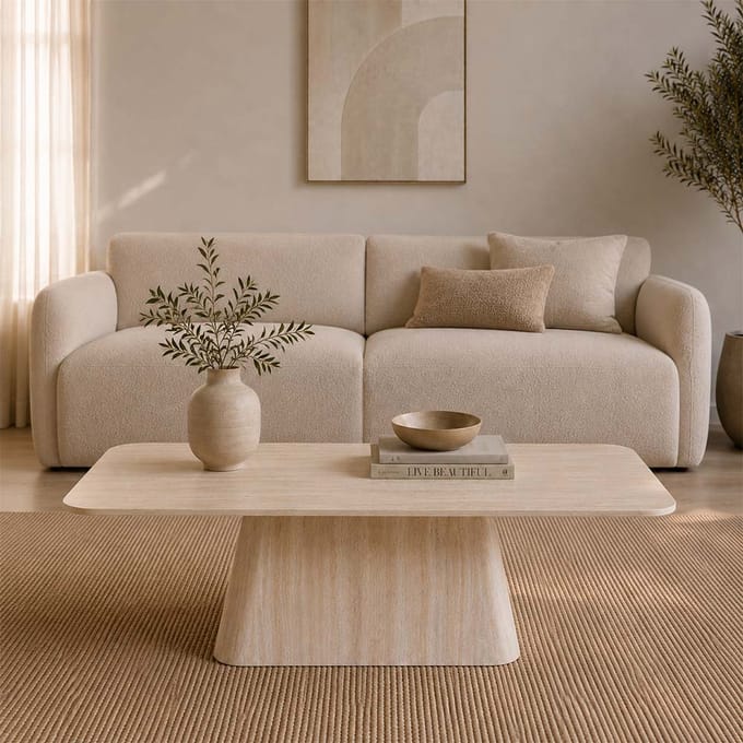 Milton & Oldbrook Salontafel 130 cm Fermo Travertinlook