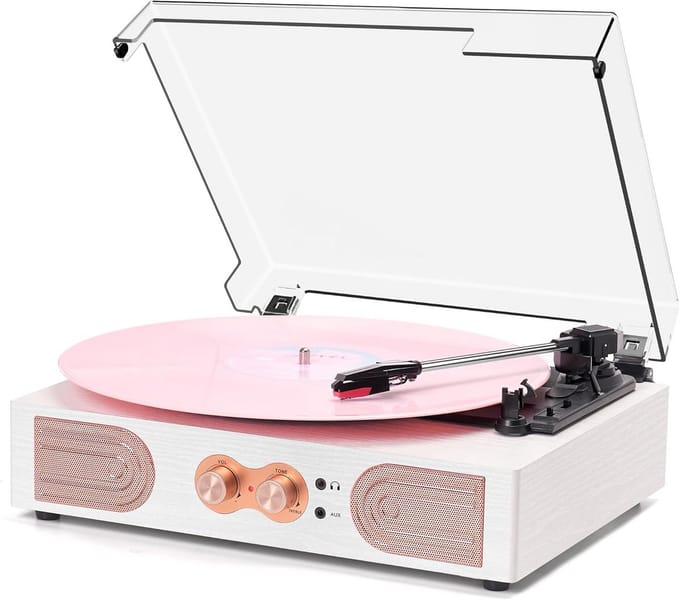 Vintage Vinylplatenspeler met Ingebouwde Luidsprekers en Bluetooth