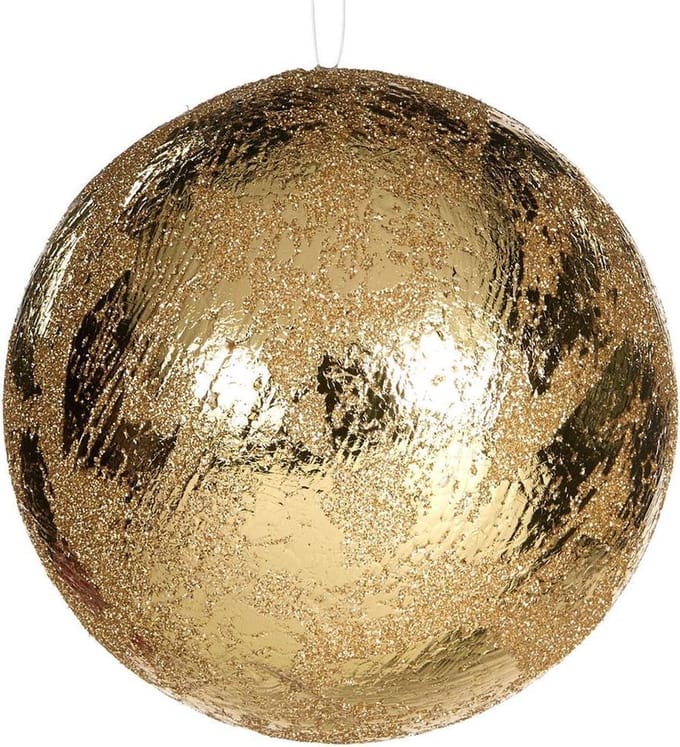 Goodwill Kerstbal Goud D 11 cm  H 11 cm  Voordeelaanbod per 2 stuks