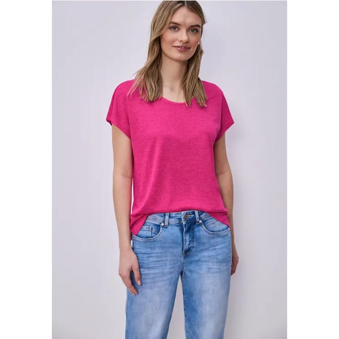 Shirt met overhangende schouders in linnenlook