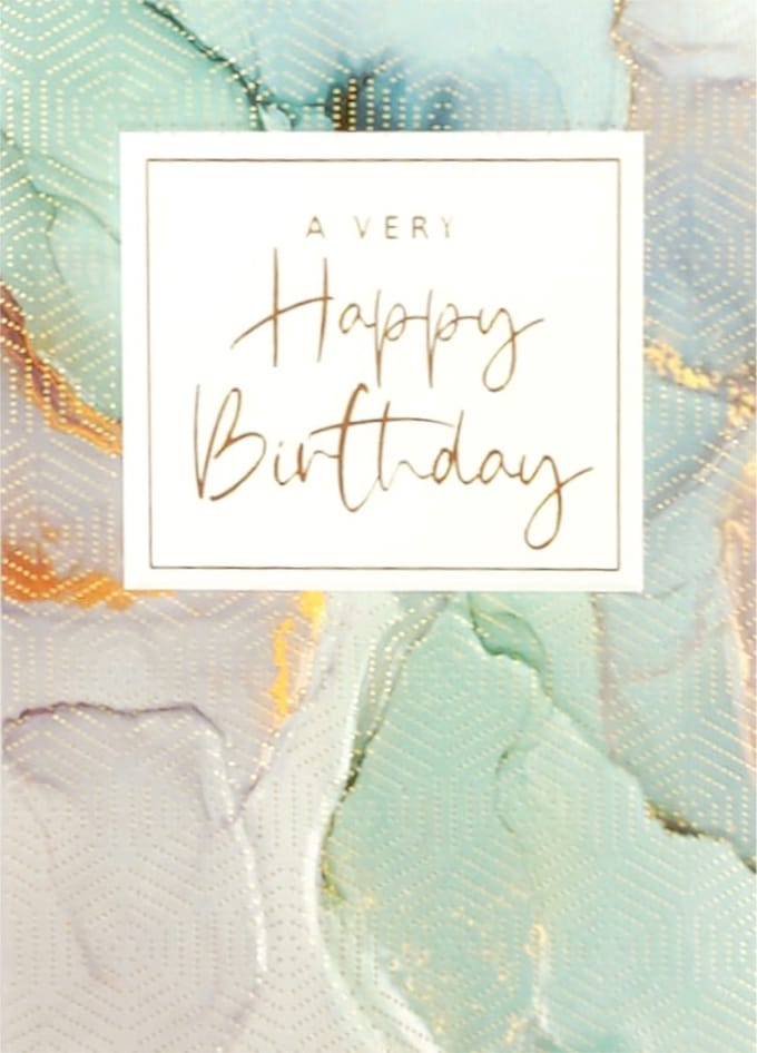 Wenskaart Golden Rush a very Happy Birthday