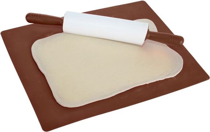 Deegmat en Deegroller Silicone 60x50 cm 2 delig - Bakmat - Ovenmat - Koken - Bakken - Bakplaat