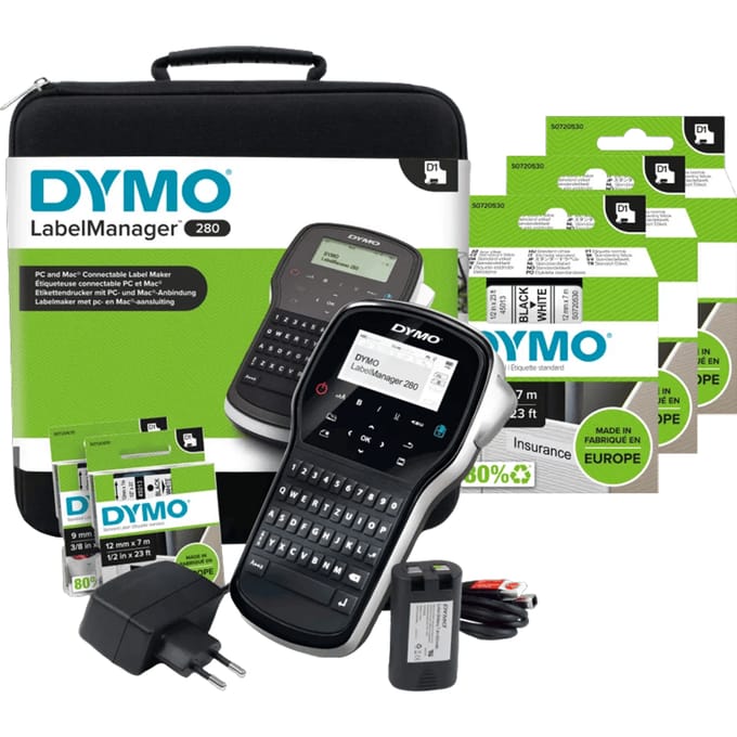 DYMO LabelManager 280 Case Kit Qwerty + 3 extra labels