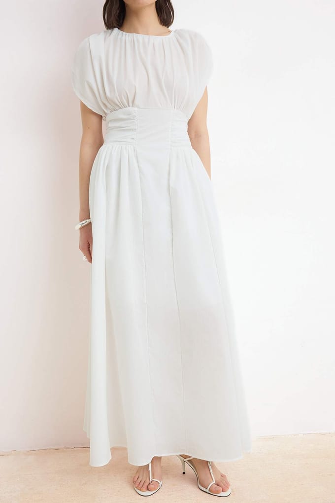 Platte mouwloze midi-jurk voor dames