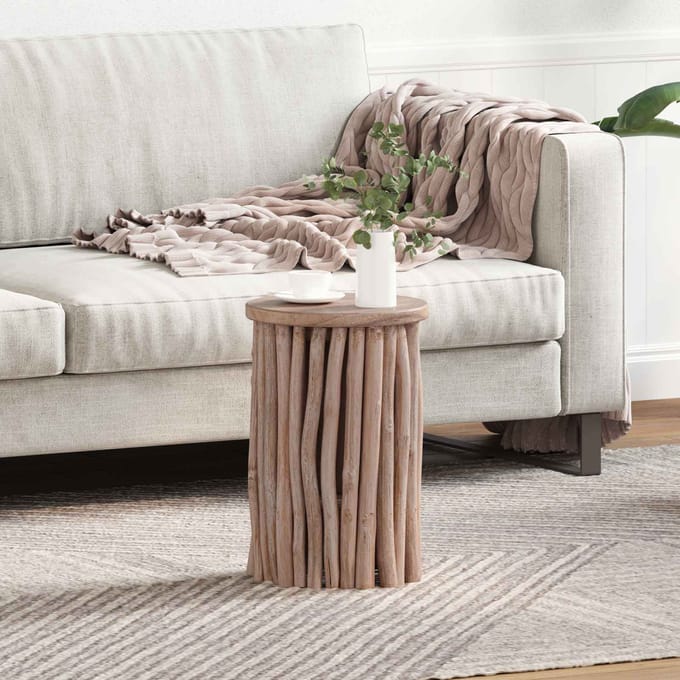 vidaXL - Kruk - Naturel - 30 - x - 30 - x - 45 - cm - Massief - Teakhout