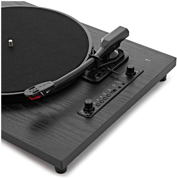 AVCOM Contemporary Platenspeler en actief luidspeakersysteem, zwart