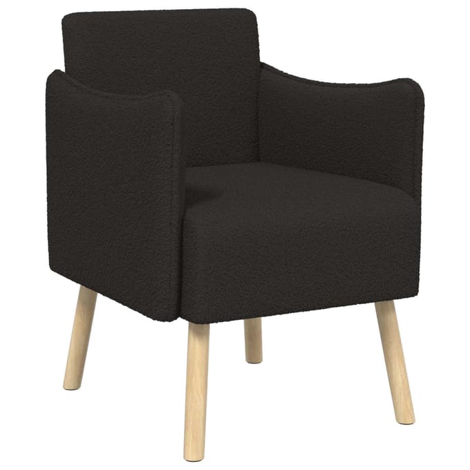 vidaXL - Accentstoel - Zwart - Bouclé