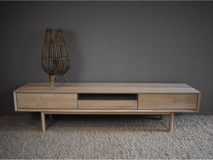Tv-meubel Mila massief eiken 180 cm - Naturel | BY-OLAF