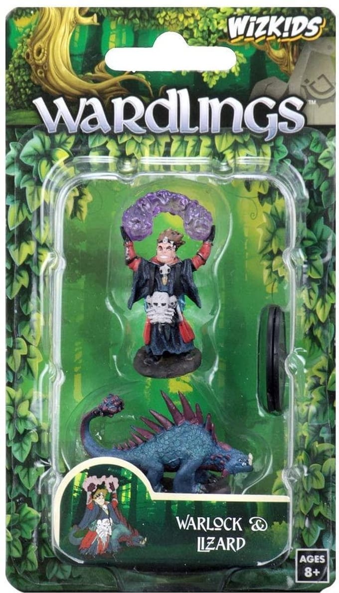 WizKids Wardlings Painted RPG Figures: Boy Warlock & Lizard