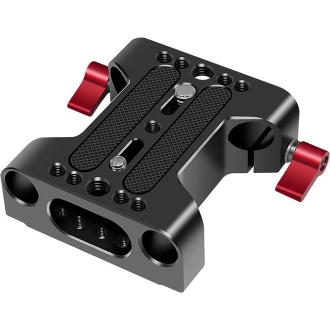 Multifunctionele Camerabasisplaat met 15mm Rod Rail Klem Statief Montage Basisplaat Aluminiumlegering zwart