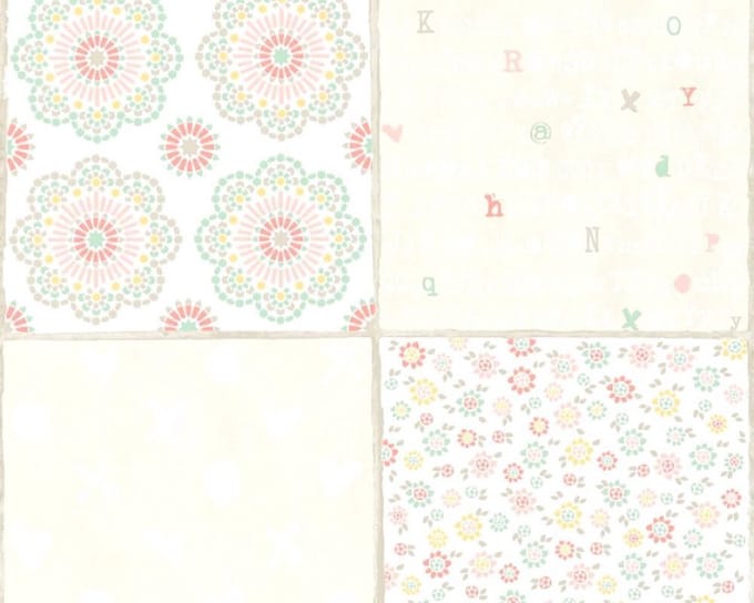 PATCHWORK TEGEL BEHANG - Creme Roze Wit - AS Creation COZZ