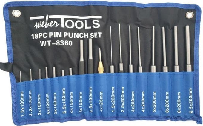 WEBER TOOLS Pendrijver en doorslagen set 18-delig - WT-8360
