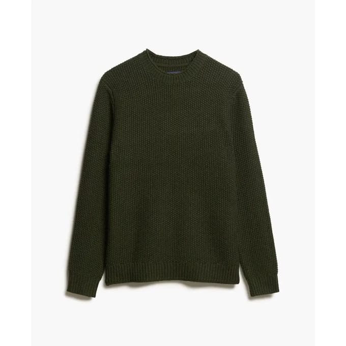 Superdry - De Merchant Store-Getextureerde trui met ronde hals - Heren - Sweaters
