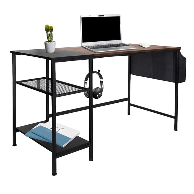 Bureau WORKSPACE H I 120 x 60 cm zwart/bruin hjh OFFICE