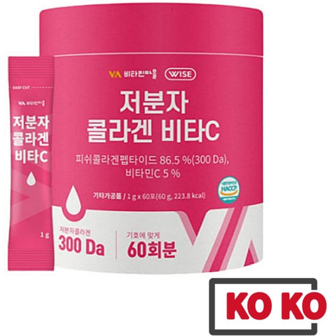 [Vitamin Village] Peptide de collagène de poisson à faible poids moléculaire, vitamine C (30,60 Bâtonnets) / 300Da 30 stick (no case)