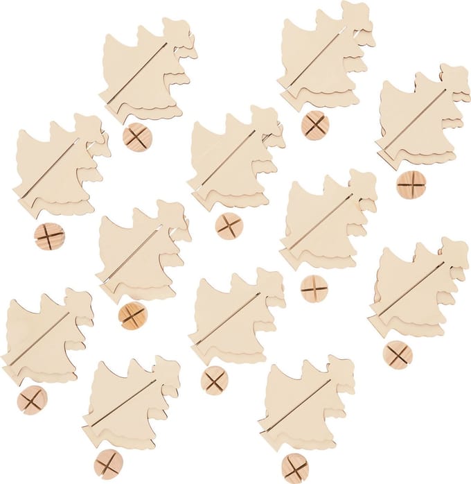 Maak je eigen Houten Kerstboom, Set van 12