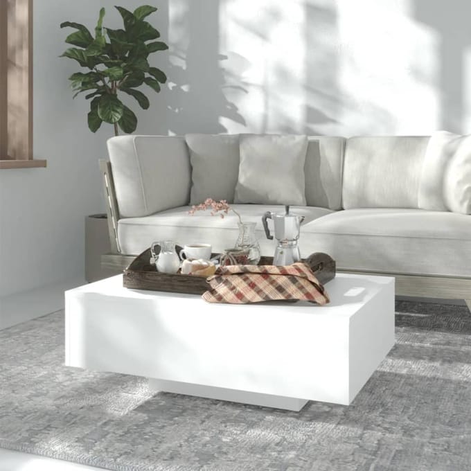 vidaXL - Salontafel - 85x55x31 - cm - bewerkt - hout - wit