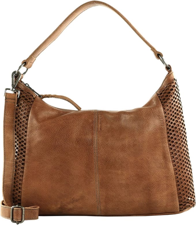 FREDsBRUDER Leren Schoudertas MY Hobo Bag Dark Caramel Bruine