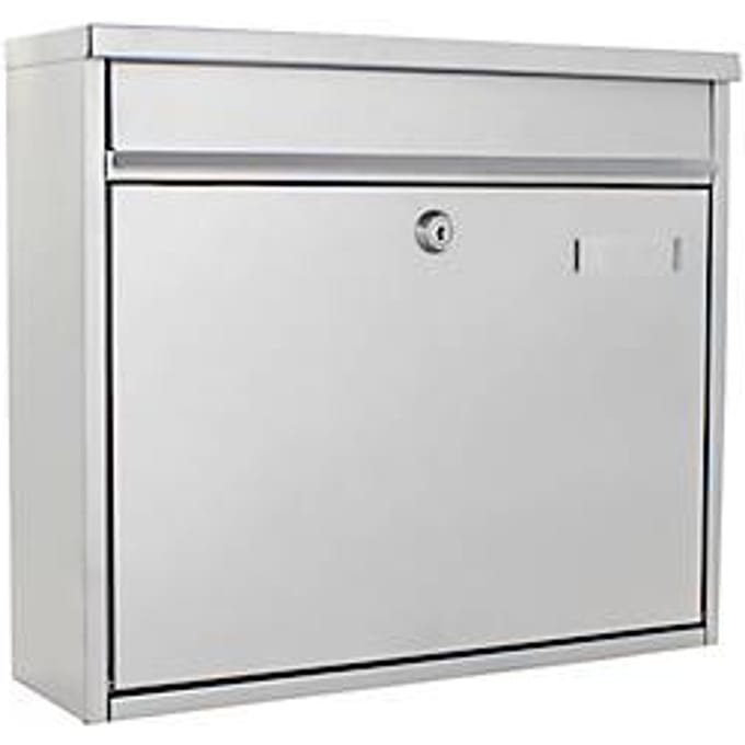 Rottner Brievenbus Hochhaus II Zilver - 31,5x36x11,5cm