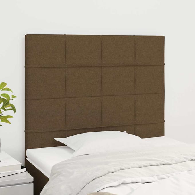 vidaXL - Hoofdbord - donkerbruin - 80x5x118/128 - cm - stof