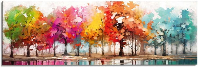 Schilderij Colour Forest - 52 x 156 - Hout - REINDERS