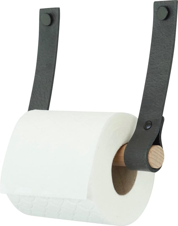 Leren toiletrolhouder - Vintage Grey