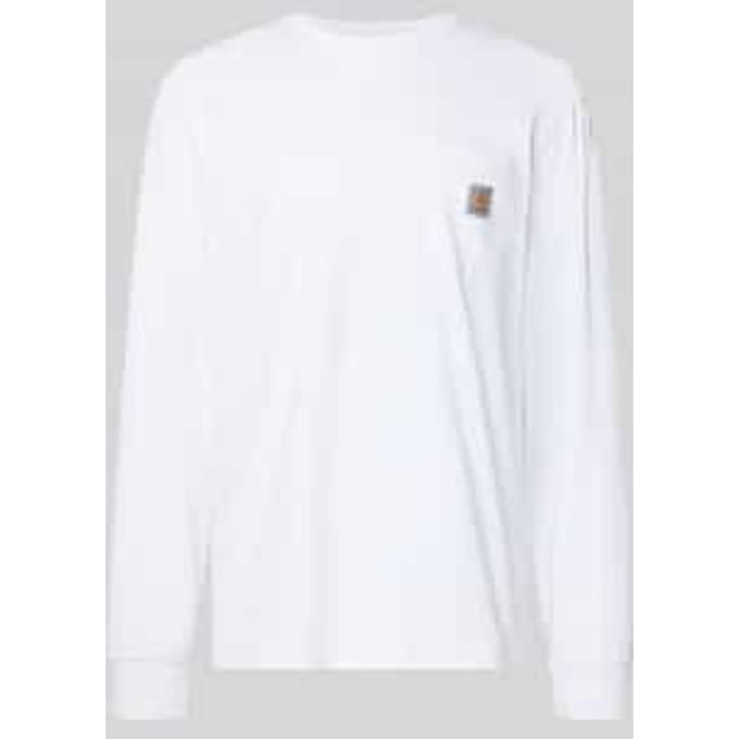 Shirt met lange mouwen met borstzak en labeldetail