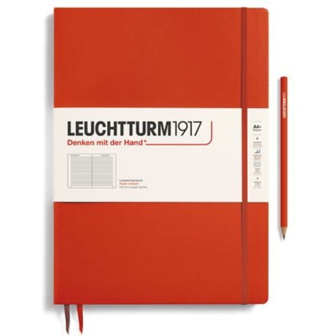 Leuchtturm1917 notitieboekje master slim a4+ gelinieerd vos rood