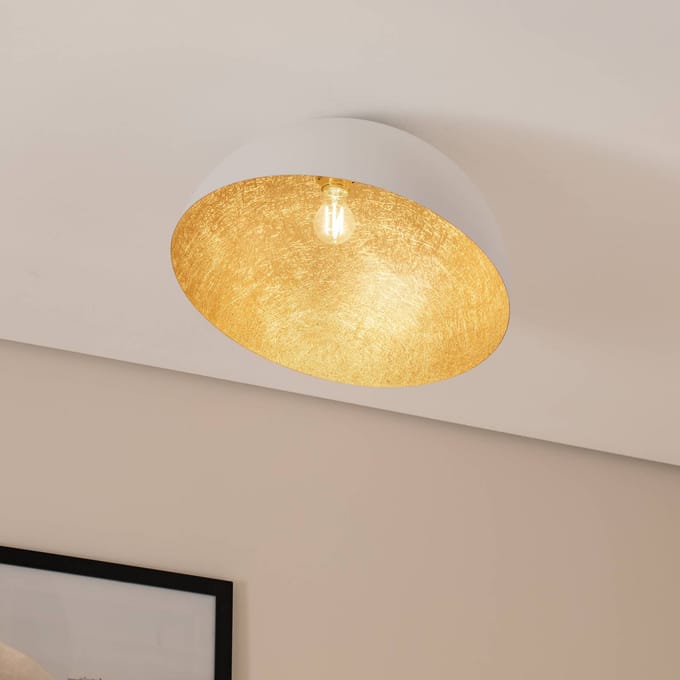SIGMA Plafondlamp Sfera, Ø 50 cm, wit/goud