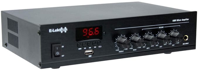 E-Lektron PA-TRON45 - 100V ELA versterker - 45W met Bluetooth en USB