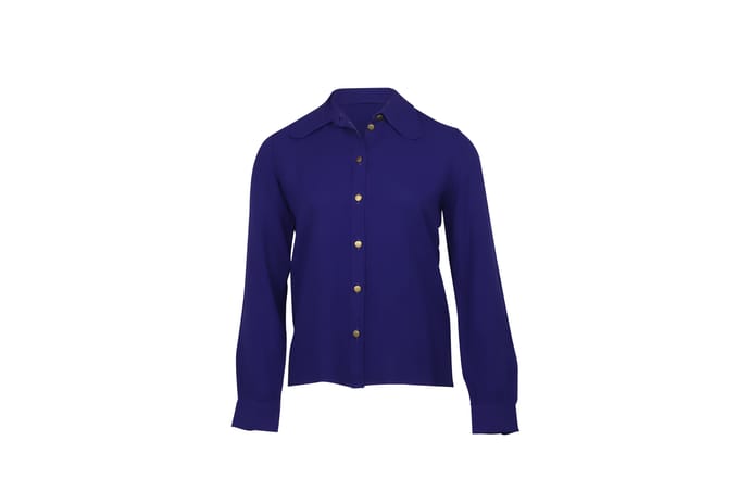 Chloe blouse met knoopsluiting in paarse zijde