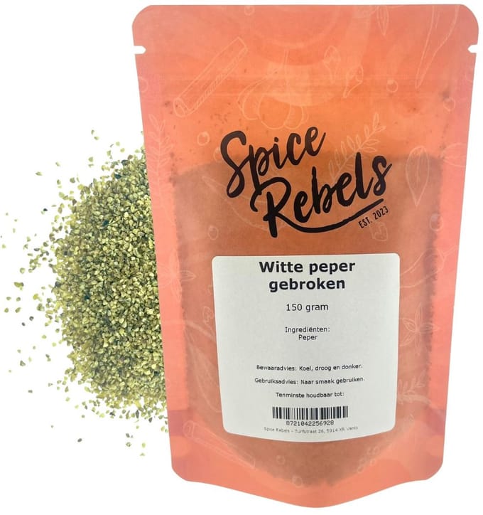 Spice Rebels - Witte peper gebroken - Zak 150 gram