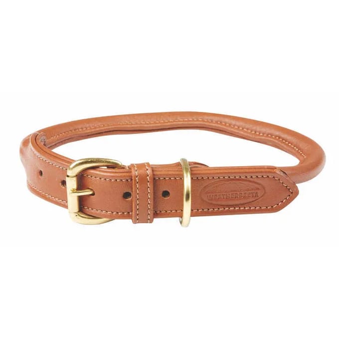 Opgerolde leren hondenhalsband Weatherbeeta
