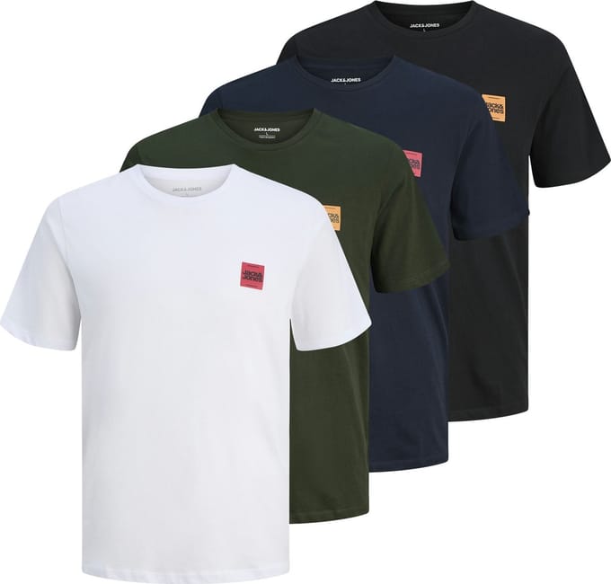 JACK&JONES - JJBRANDY TEE SS CREW NECK 4PK MP - Heren - T-shirts