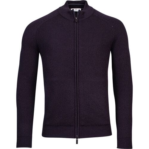 Thomas Maine Vest Ribbed Cardigan Zip Navy / male