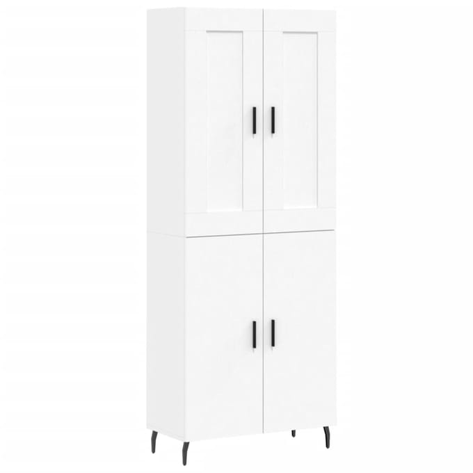 Vidaxl Witte Vitrinekast, Wit, 69,5X34X180 Cm, Materiaal Houtvezelplaat