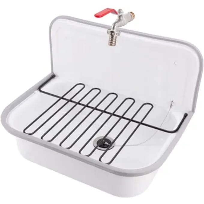 Aquavive Wasbak Clean Sink - Staal - Vierkant - Wit - 52,5x35x37,5cm