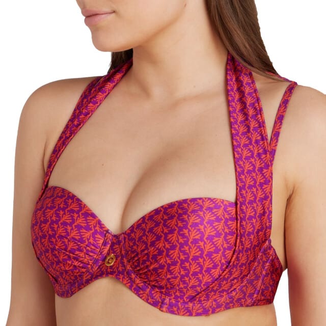 Ten Cate multiway bikini top coral voor Dames | Maat 40D (80D)