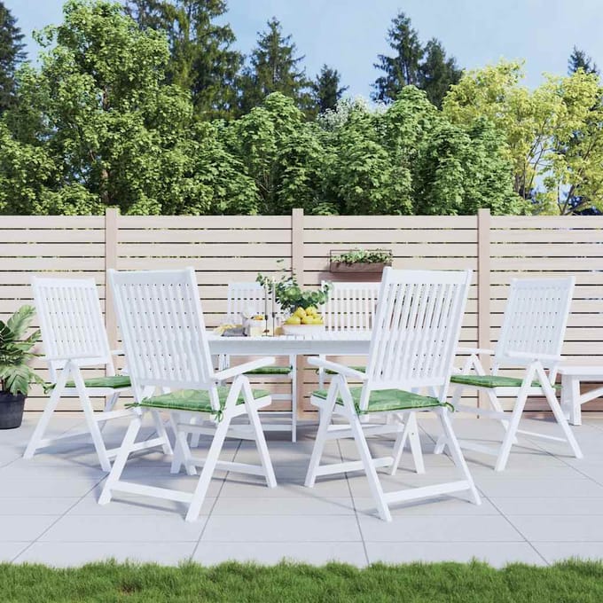 vidaXL Stoelkussens 6 st bladpatroon 40x40x3 cm stof