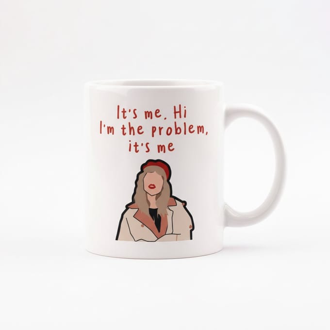 Grappige Tekst Mok 330 ml – “It’s Me, Hi, I’m the Problem, It’s Me” Koffie- & Theebeker Cadeau