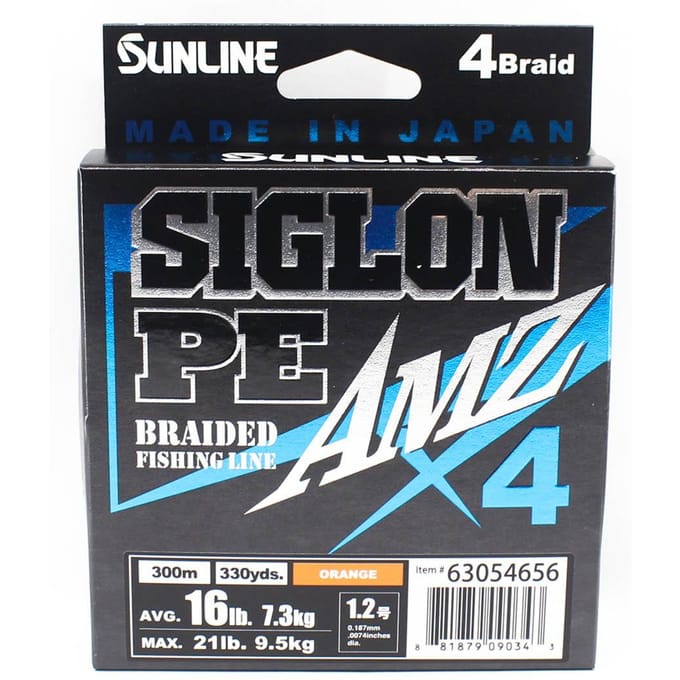 Sunline PE Line X4 Siglon AMZ 300M PE 1.2 16LB Orange (0343) orange