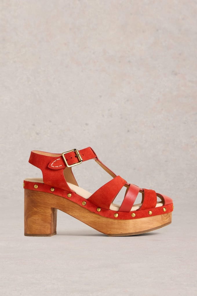 White Stuff Phoebe Fisherman Clog Red Multi Taglia: 7 | Infradito Outlet | Donna | Rosso