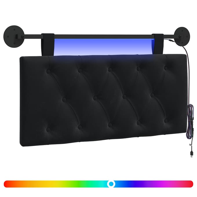 vidaXL - Hangend - hoofdbord - Zwart - Fluweel