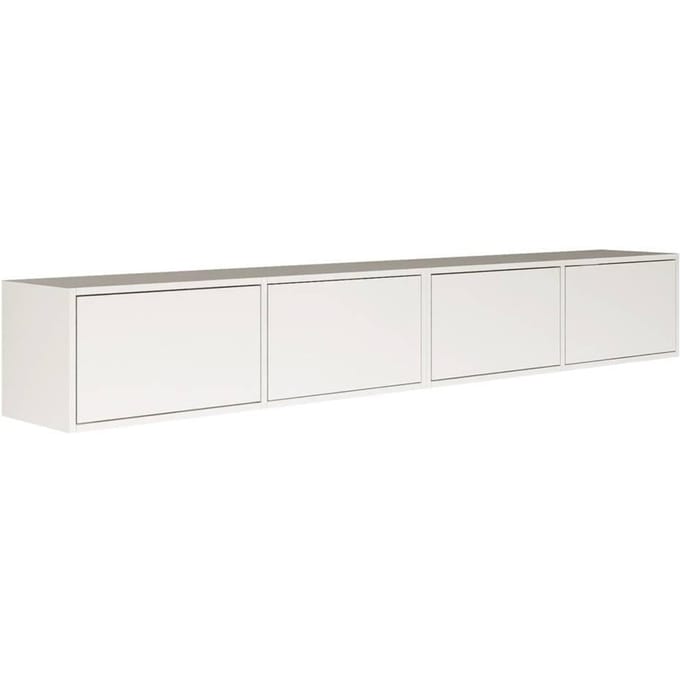 Selsey Framme – Hangend tv-meubel met vier kleppen 200 cm, wit