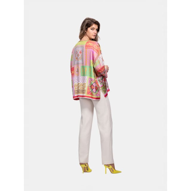 Mucho Gusto Zijden blouse seta baroque oceaan print