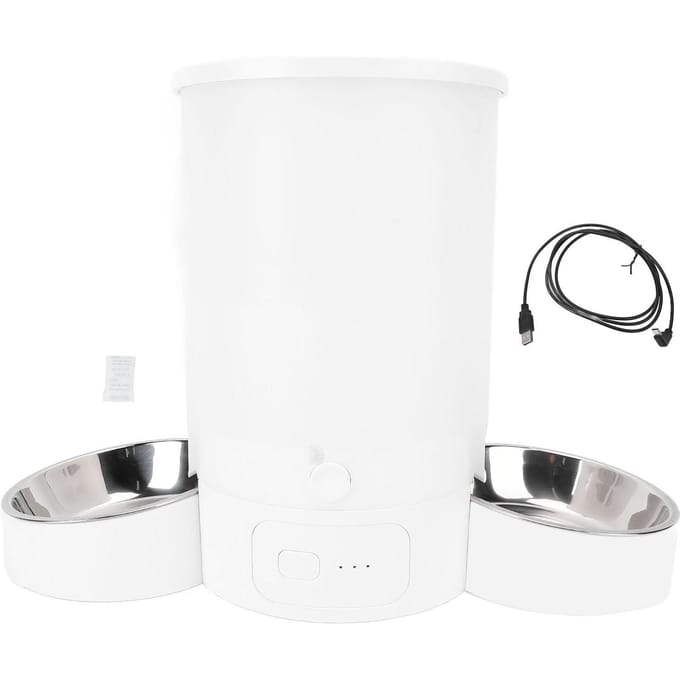 Automatische Kattenvoeders voor Twee Katten 3L Kwantitatieve Voeding Getimed 2.4G WiFi Slimme Huisdier Voedsel Dispenser zwart